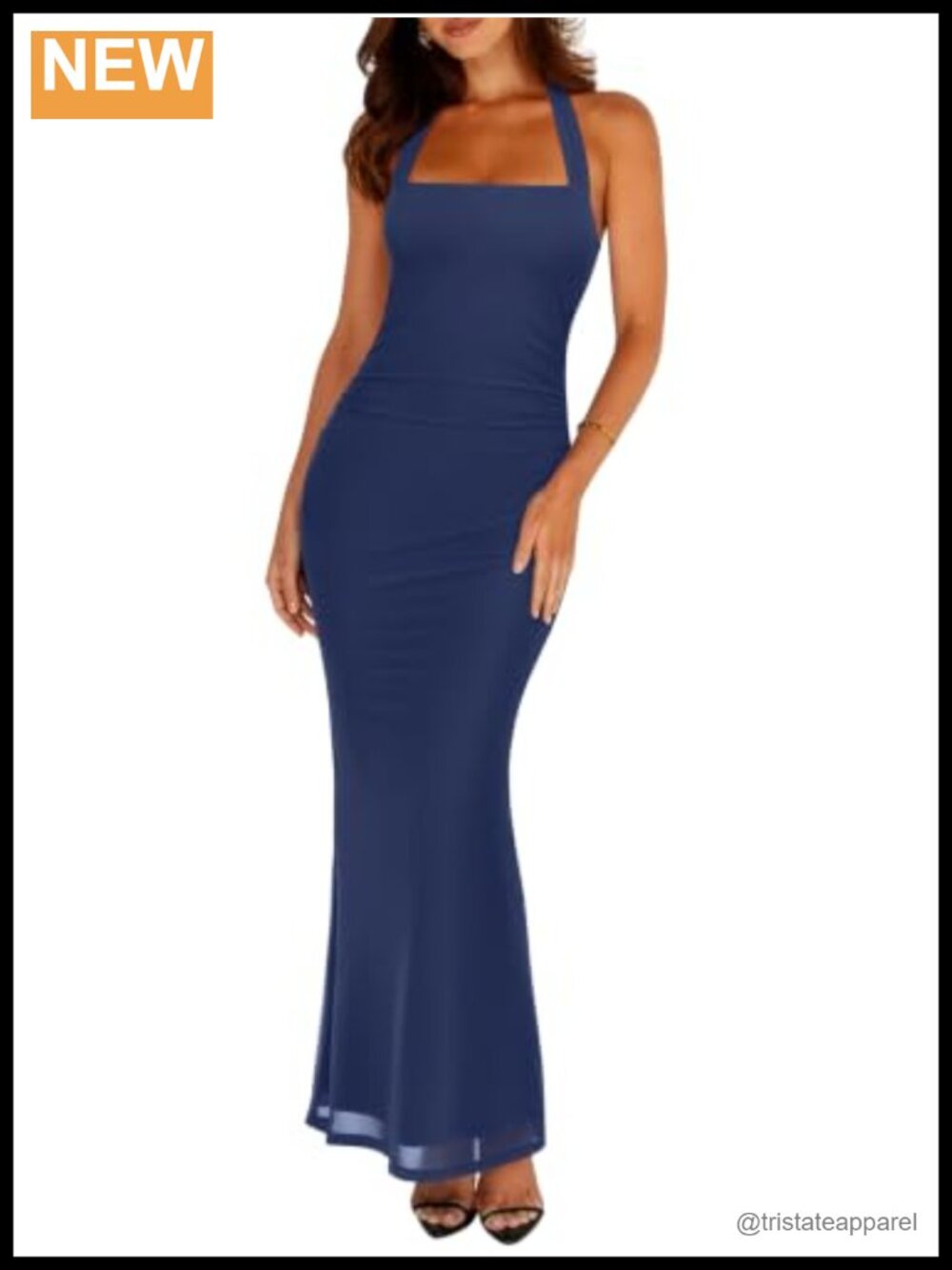 Women Mesh Sheer Bodycon Maxi Dress Sleeveless Tie Back Party